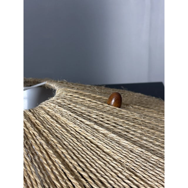 Large Mid-Century Teak and Sisal Cord Pendant from Temde Leuchten, 1960s For Sale - Image 13 of 17