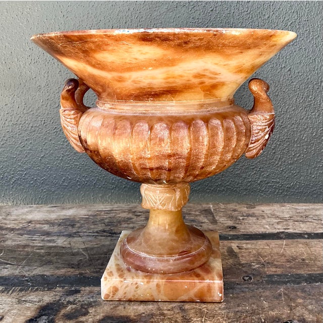 Vintage Alabaster Carved Urn For Sale - Image 12 of 12