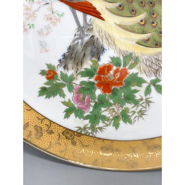 20th Century Japanese Porcelain Peacock Bird Plate Chairish