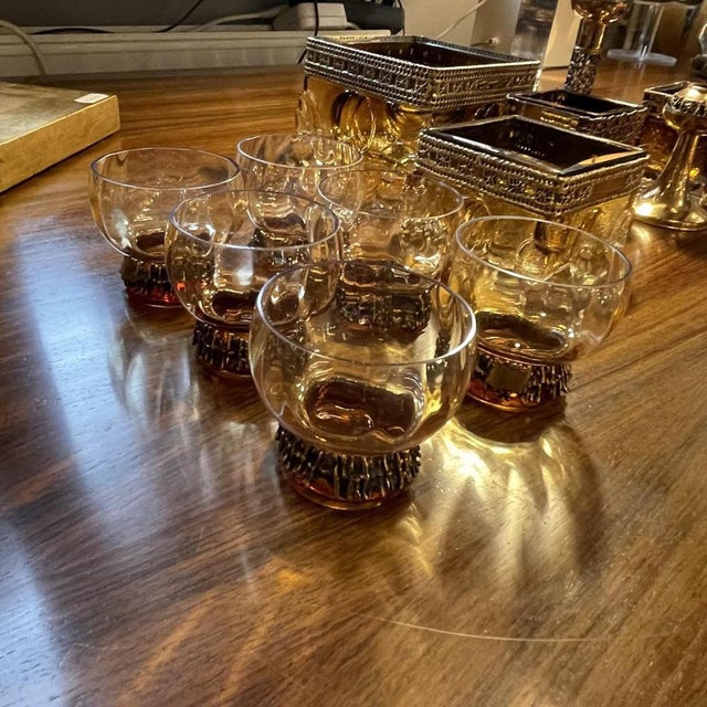 Smoked Brutalist Glassware Set by Timo Sarpaneva for Oy Kumela Ltd, 1972, Set of 12 For Sale - Image 6 of 14