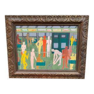 Mid-Century Oil Painting For Sale