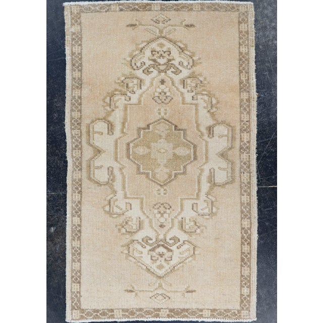 Brown Turkish Mini Rug Oriental Hand Knotted Vintage Rug 1'9" x 2'11" #16771 For Sale - Image 8 of 8