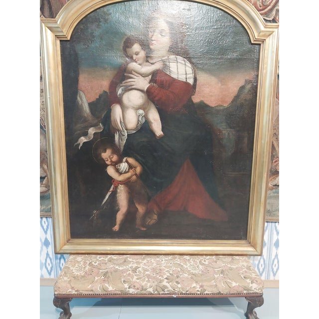Italian School Artist, Madonna and Child with the Infant Saint John, 1690s, Oil Painting on Canvas, Framed For Sale - Image 3 of 15