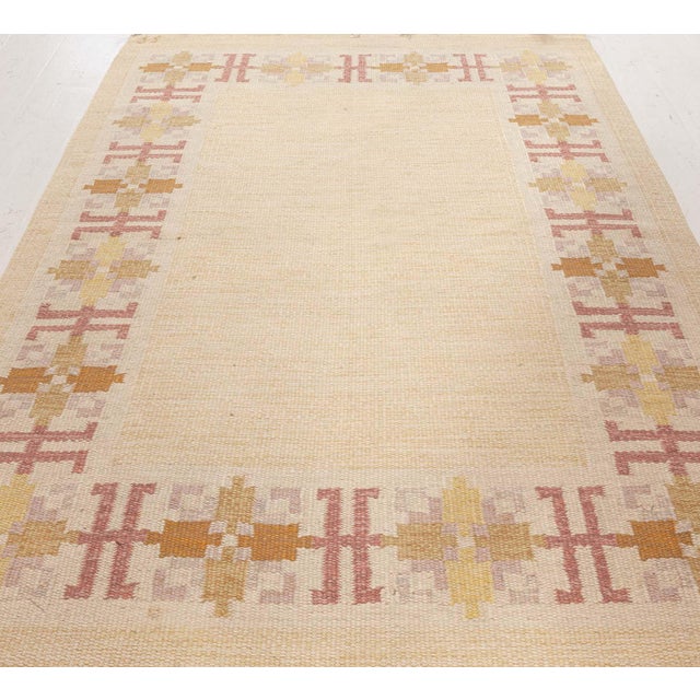 Doris Leslie Blau Vintage Swedish Flat Woven Rug by Fredrik Fiedler For Sale In New York - Image 6 of 10