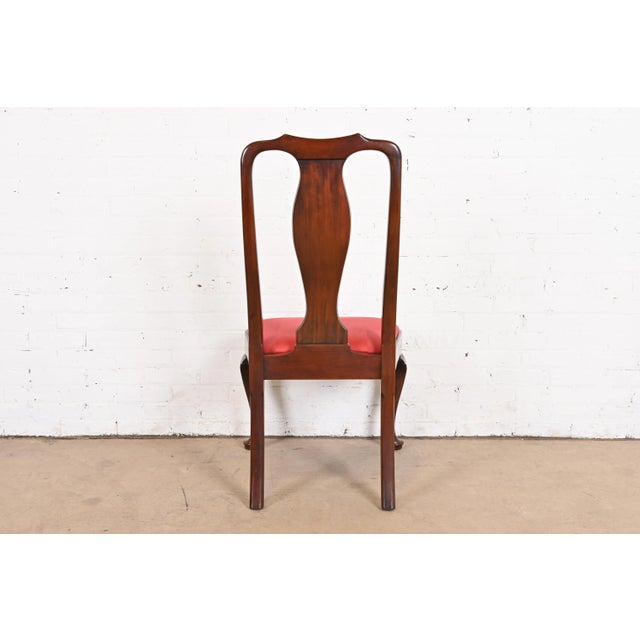 Brown Henkel Harris Queen Anne Solid Mahogany Dining Chairs, Set of Four For Sale - Image 8 of 12