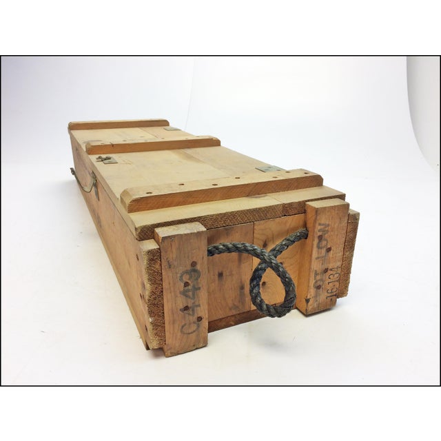 Vintage Industrial Military Wood Ammo Box with Rope Handles Chairish