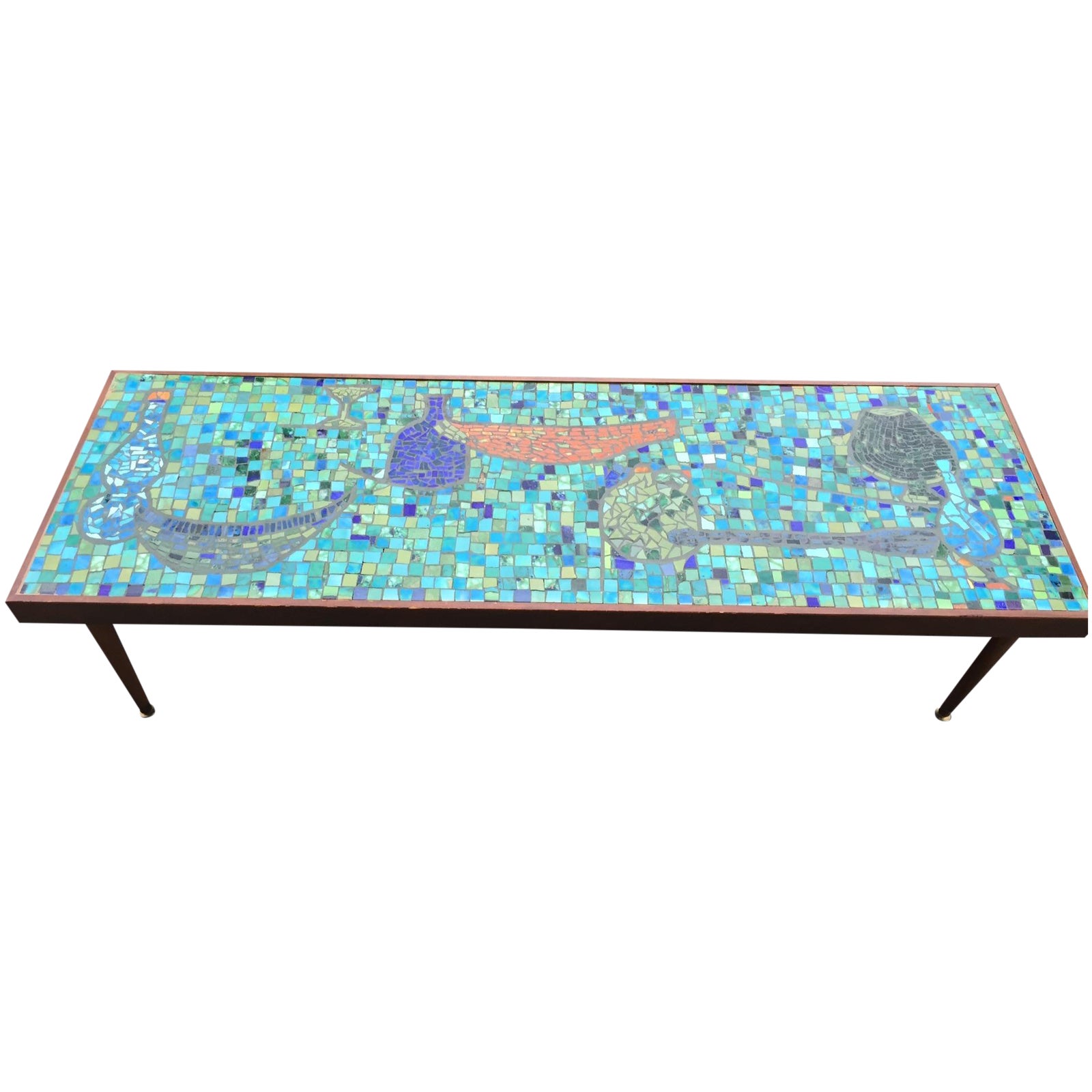 Mid Century Bohemian Tile Art Mosaic Coffee Table Chairish