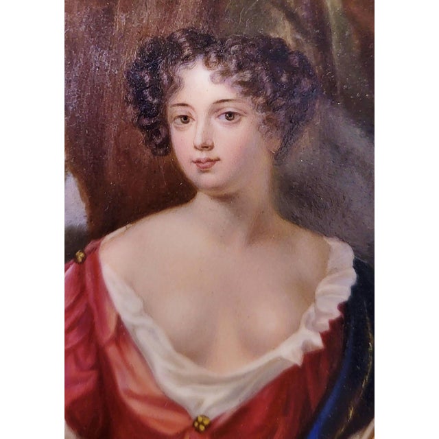 Green 19th C Austrian Porcelain Royal Vienna Plate "Louise Duchess of Portsmouth" For Sale - Image 8 of 14