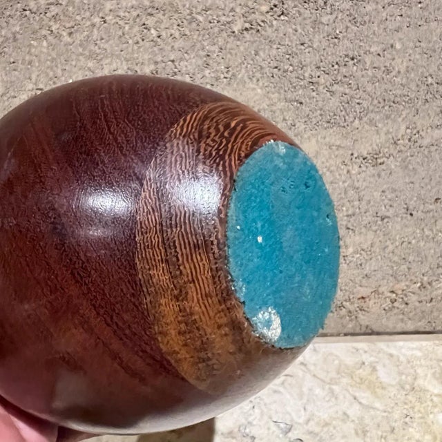 Mid-Century Modern 1960s Heavy Ebony Wood Vase Vessel For Sale - Image 3 of 9