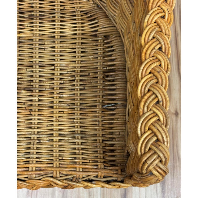 Vintage Braided Wicker Club Chair For Sale - Image 11 of 11