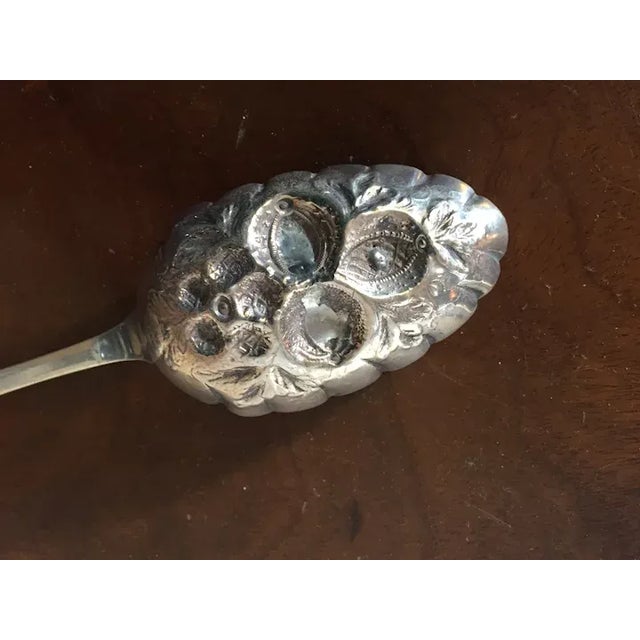 1833 Antique English Regency Silver Berry Spoon Hallmarked for William Eaton, London For Sale - Image 9 of 13