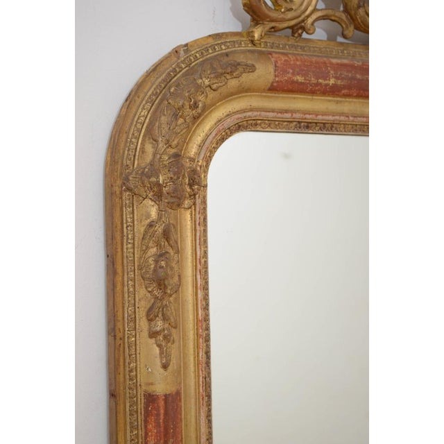 19th Century French Gilded Pier Mirror, 1850s For Sale - Image 12 of 16