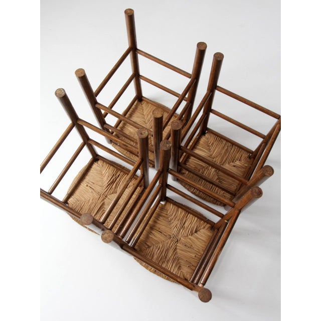 Mid-Century Rush Seat Stools Set of 4 For Sale - Image 12 of 18