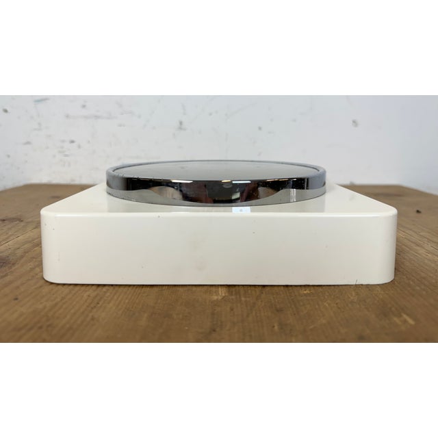 Black Vintage White Bakelite Chronoquartz Wall Clock from Kienzle International, 1970s For Sale - Image 8 of 16