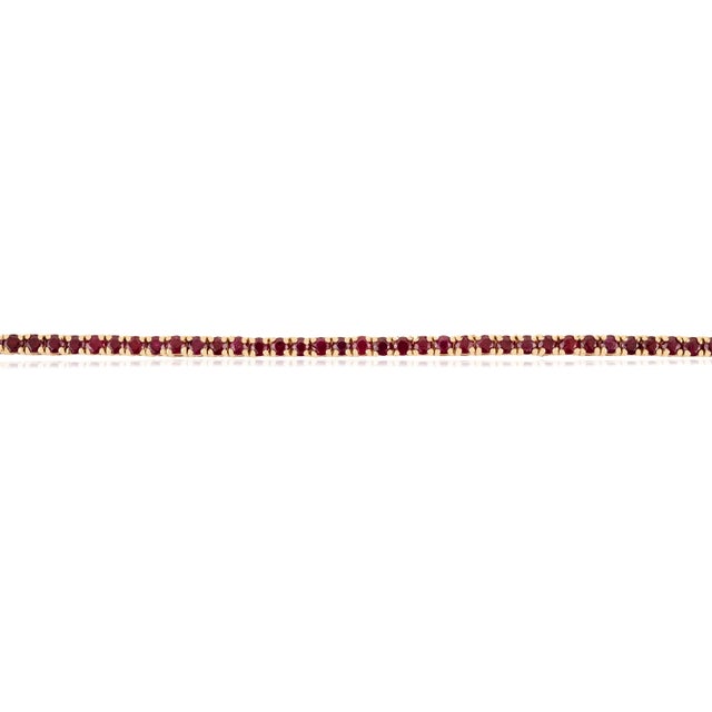 Ruby Red VRJewels 14k Yellow Gold 8.54 Ct Round Cut Natural Ruby Tennis Necklace 18 Inches For Sale - Image 8 of 18