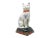 Vintage large ceramic sculpture of a cat sitting on a pillow. Beautiful floral pattern and crackled glaze.