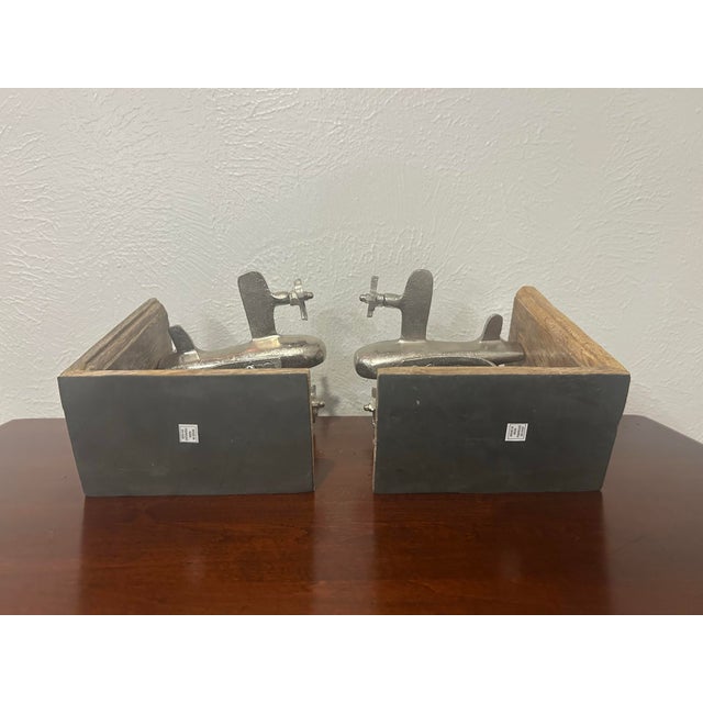 Early 21st Century Airplane Bookends - Pair For Sale - Image 5 of 7