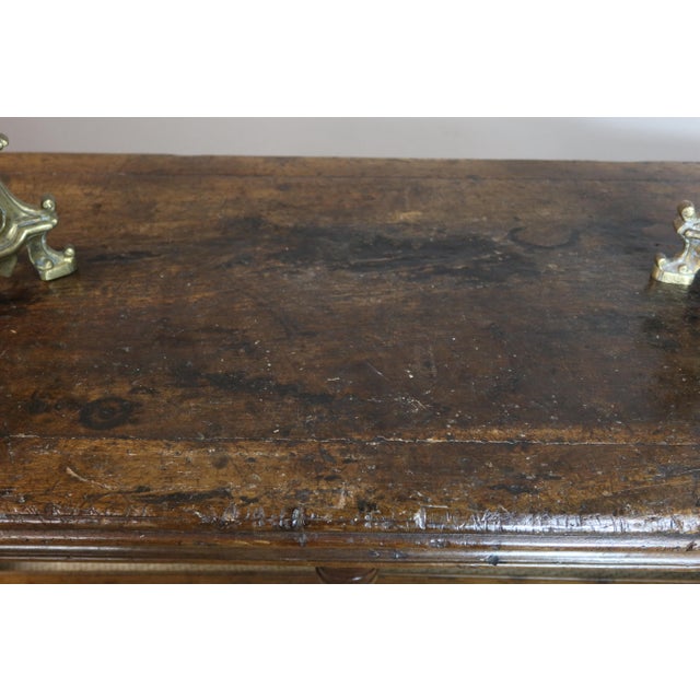 Oak Console Table with Walnut Top For Sale - Image 3 of 11