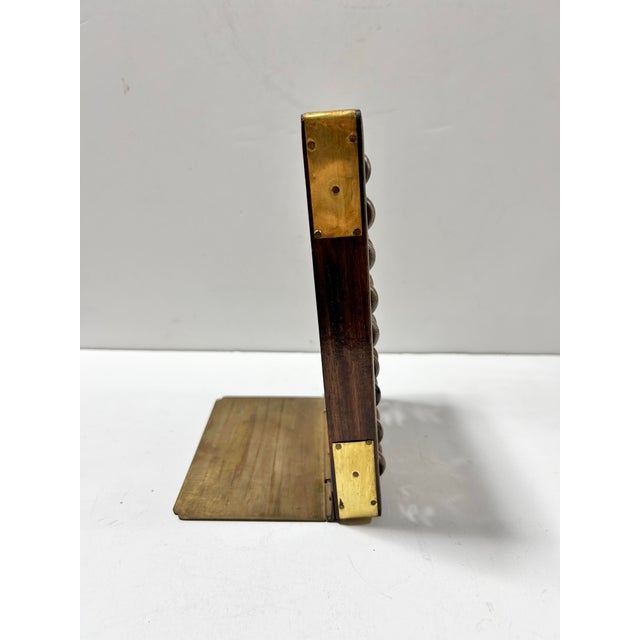 Vintage Wood & Brass Abacus Bookend With Movable Beads For Sale - Image 10 of 11