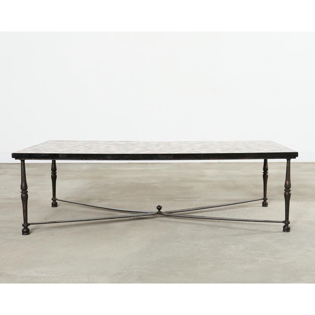 Monumental Italian Mosaic Marble Top Specimen Cocktail Table For Sale - Image 16 of 18