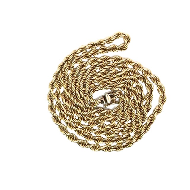 Contemporary Vintage Rope Chain Necklace 14k For Sale - Image 3 of 5