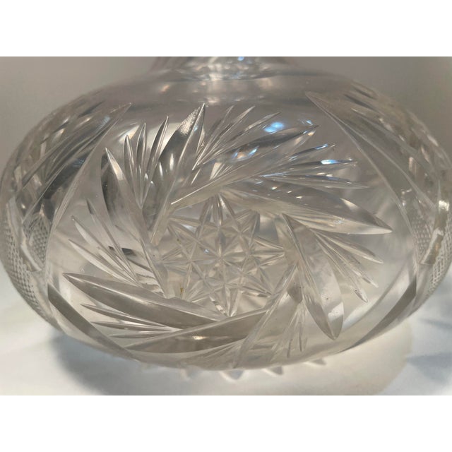 1800's Antique Cut Glass Wine Decanter Water Bottle For Sale - Image 9 of 9