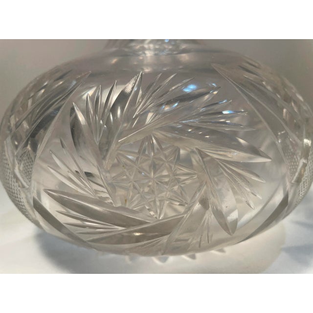 Antique Cut Glass Wine Decanter Carafe - Victorian Water Bottle For Sale - Image 9 of 9