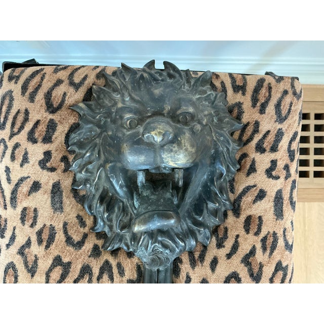 Late 19th Century Antique Iron Lion's Head Sconces - A Pair For Sale - Image 5 of 9