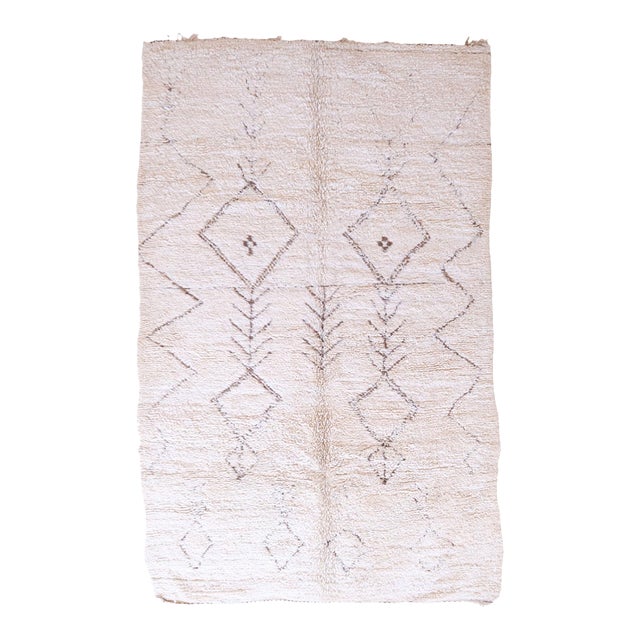 1980's Moroccan Kilim Beni Ourain Wool Rug - 10.5 X 6.2 Ft For Sale