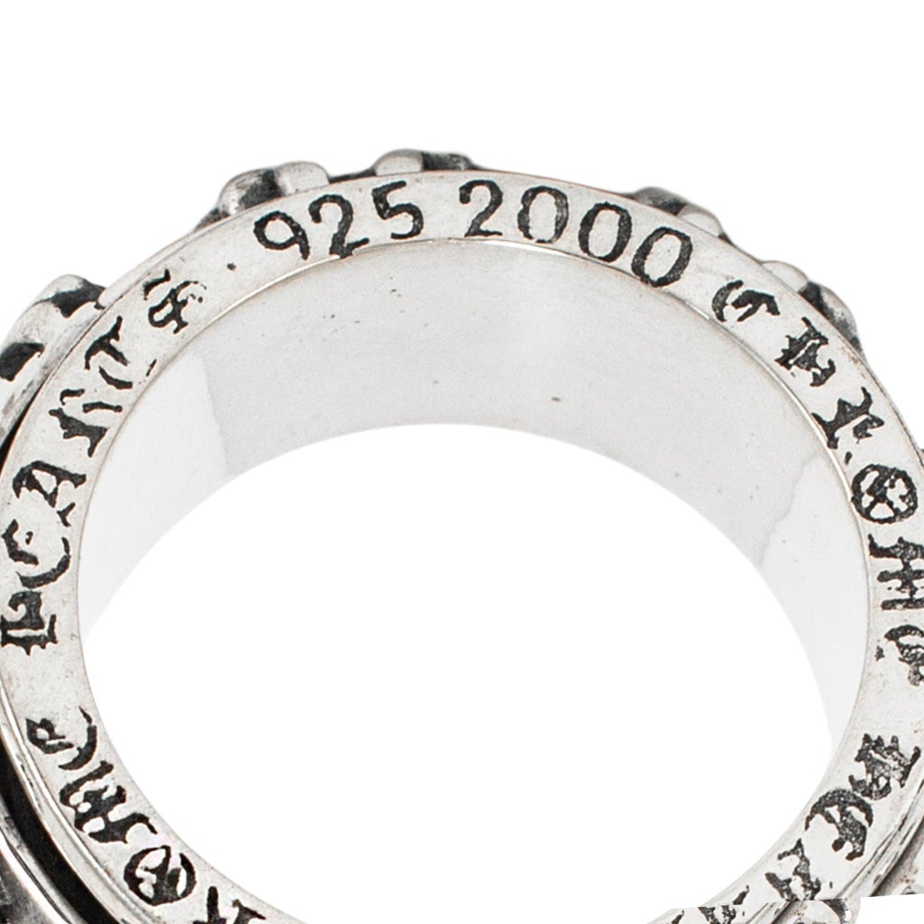 Men's Chrome Hearts 925 Sterling Silver Spinner Ch X Band Ring