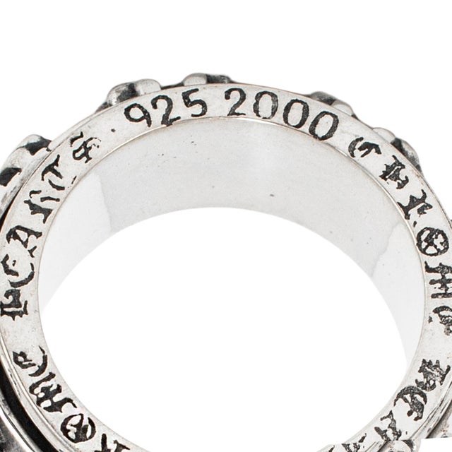 Metal Men’s Chrome Hearts 925 Sterling Silver Spinner Ch X Band Ring, Size 9 For Sale - Image 7 of 8