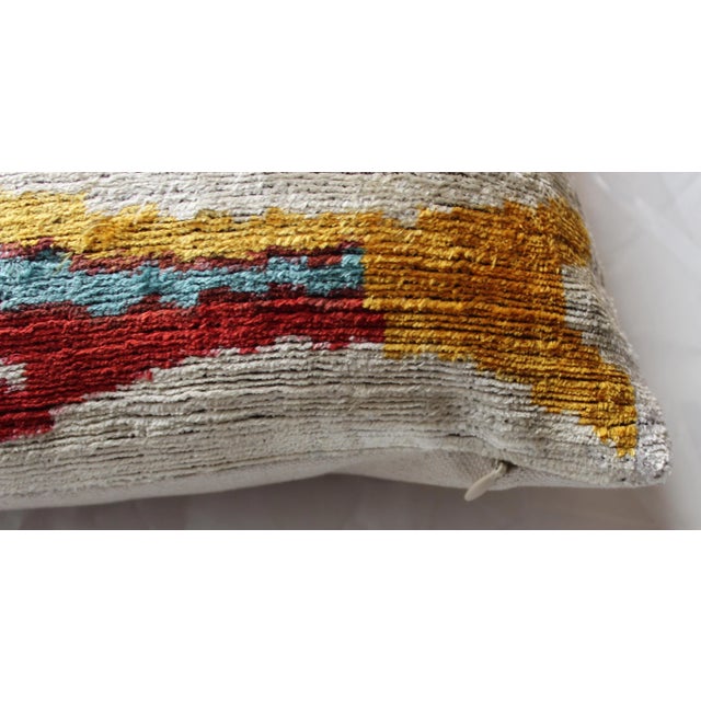Contemporary Silk Velvet Ikat Pillow Cover Bohemian Pillow For Sale - Image 10 of 13