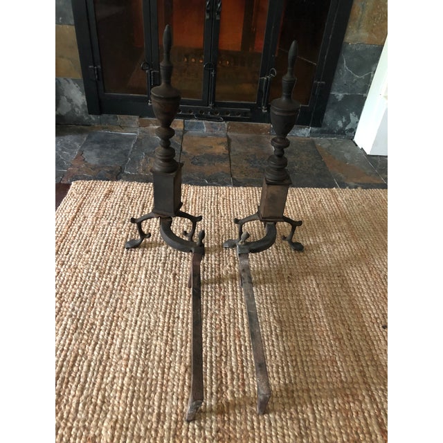 Antique Fireplace Andirons a Pair Chairish