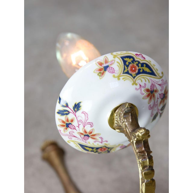 Mid-Century Italian Brass and Ceramic Sconces, Set of 2 For Sale - Image 4 of 13