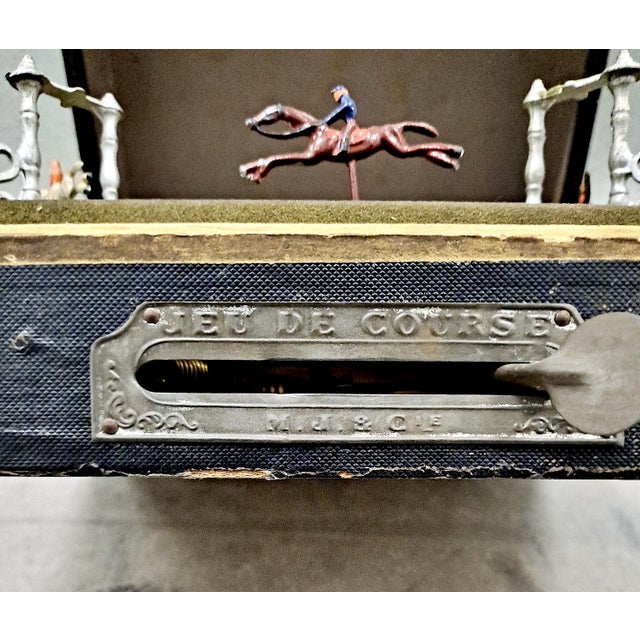 French Antique Mechanical Racing Game, "Jeu De Course" by M J & Cie For Sale - Image 3 of 11
