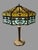 Early 20th Century Victorian Table Lamp With Multiple Molded Colored Slag Glass Lamp Shade Panels 27" For Sale - Image 12 of 12