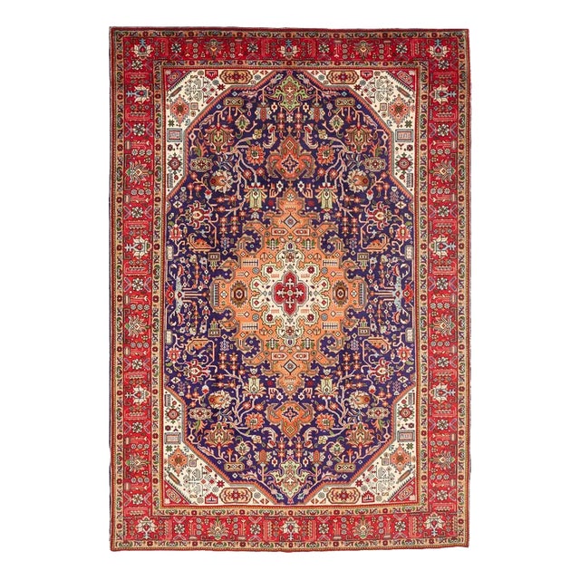 Middle Eastern Hand-Knotted Tabriz Rug For Sale
