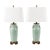 Vintage Frederick Cooper Crackle-Glazed Celadon Porcelain Table Lamps For Sale