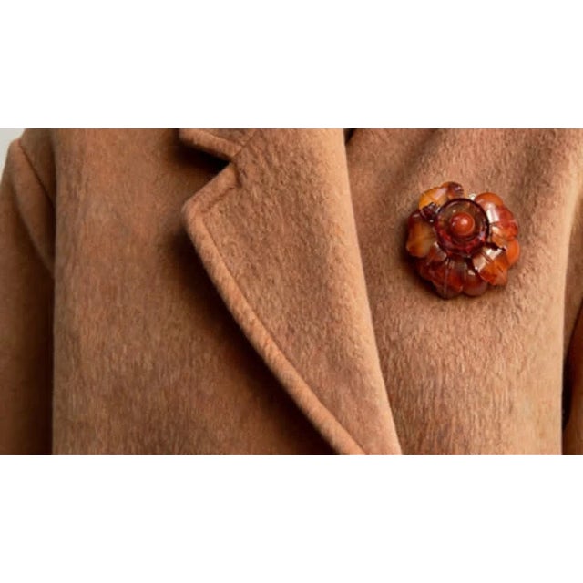 Material/Stone: Natural Butterscotch Amber Design: Floral Motif Type: Brooch Pin / Pendant (Convertible) Diameter: 1.5...