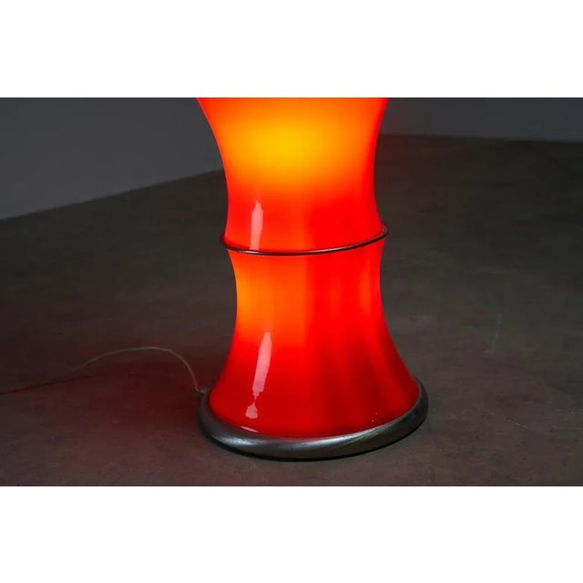Bamboo Floor Lamp in Red Glass, 1990s For Sale - Image 6 of 9