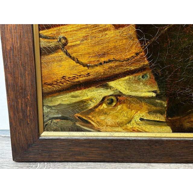 British Maritime 19th Century Oil Painting Cornish Fisherman With Catch by Richard Harry Carter For Sale - Image 11 of 17