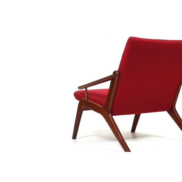 Mid-Century Danish Easy Chair in Teak and Brass, 1960s For Sale - Image 4 of 10