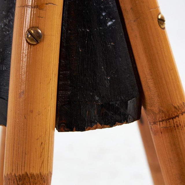 Wood Bamboo Bar Stool, 1970s For Sale - Image 7 of 17