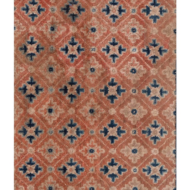 Antique Circa 1900 Orange Chinese Hand Knotted Rug 4ft 4in X 6ft 9in For Sale - Image 9 of 9