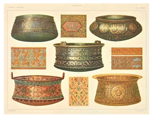A. Alessio, Decorative Objects, Chromolithograph, Early 20th Century