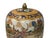 This vintage porcelain ginger jar with a fitted lid showcases a vibrant, richly detailed hunting scene. The body features...