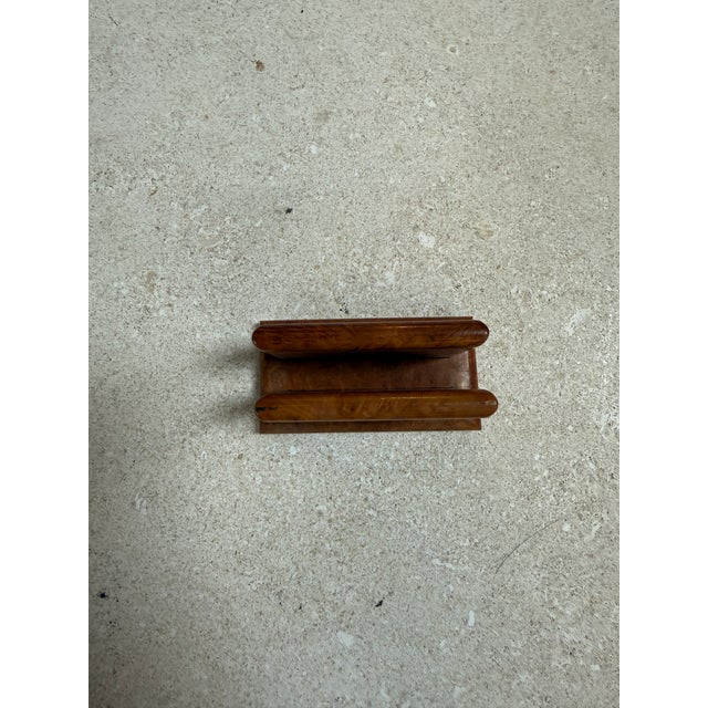 Brown Vintage Trussardi Wood & Metal Desk Accessories Set For Sale - Image 8 of 13