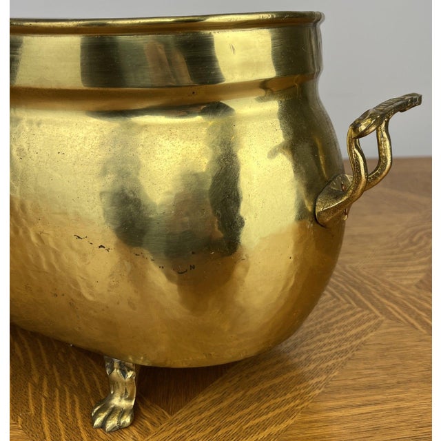Vintage Style Brass Jardiniere with Handles For Sale - Image 10 of 18