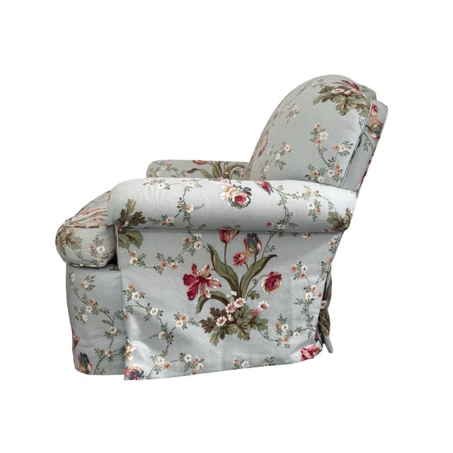 Pair of Edward Ferrell Club Chairs. Original Brunschwig & Fils fabric. Down cushions / Tight Back Fading and slight fabric...