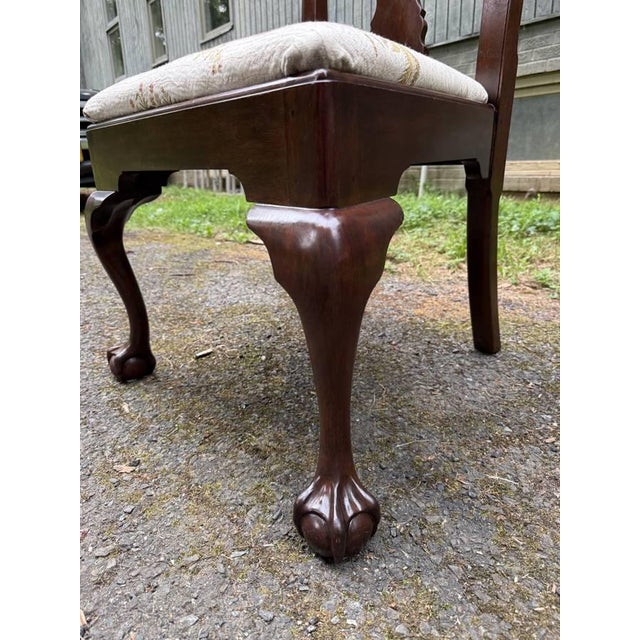 Late 20th Century Pair of Henkel Harris Chippendale Style Carved Mahogany Dining Side Chairs For Sale - Image 15 of 16